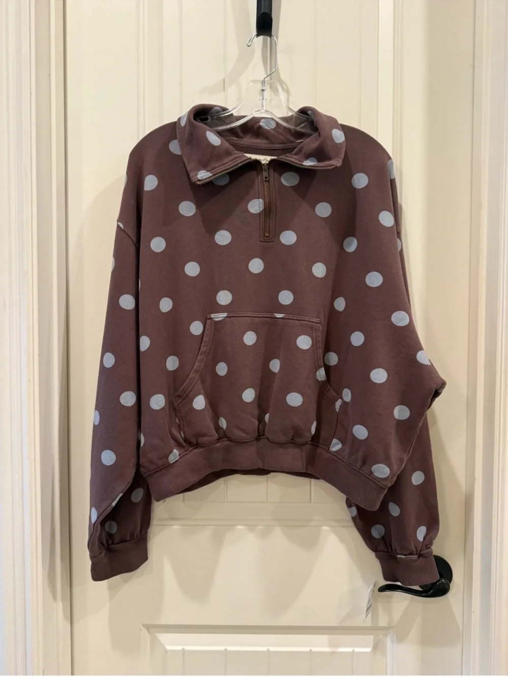 Free People Spot On Half Zip Sweatshirt